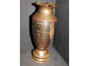 Handsome 14 Inch 1944 Trench Art Trophy