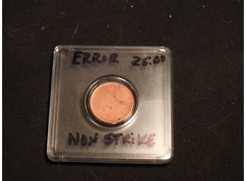 Error Front And Back Penny Non Strike Coin