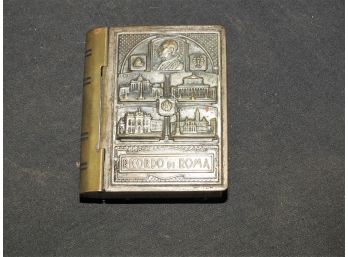 Old Etched Metal Italian Matchbox Case