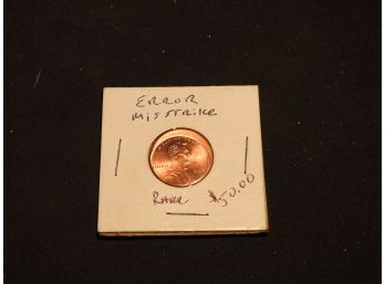 Error Lincoln Cent Harsh Mistrike Coin