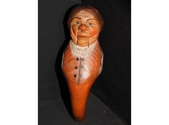 Vintage Anri Wood Carved Drunken Barfly Nutcracker