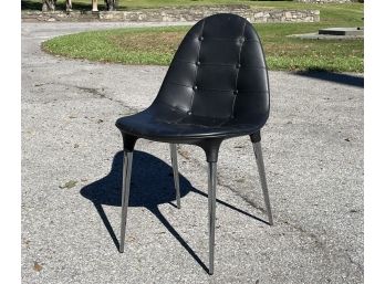 A Modern Tufted Leather Side Chair