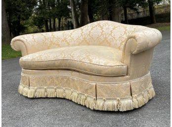 A Skirted Upholstered Kidney Form Sofa (1 Of 2) As Is