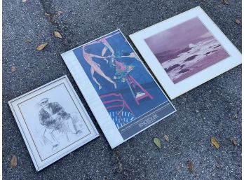 A Trio Of Vintage Framed Art Prints