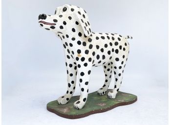 A Vintage Hand Carved And Painted Wood Dalmation