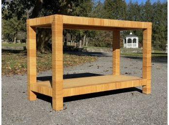 A Vintage Modern Wicker Coffee Table