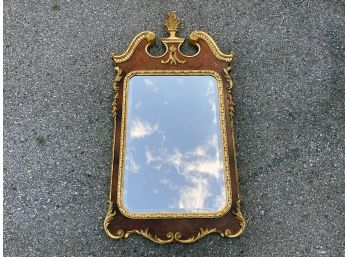 An Antique Parcel Gilt Burl Wood Federal Mirror