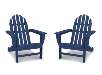 A Pair Of Adirondack Chairs In Navy By Frontgate