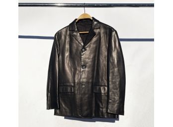 A Leather Suit Jacket By Prada