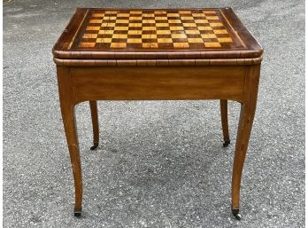 A 19th Century Inlaid Wood Flip Top Games Table