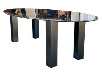 A Stunning Modern Oblong Smoked Glass Dining Table Originally Purchased From Switch Modern