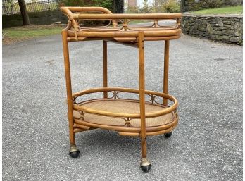 A Vintage Rattan Bar Cart