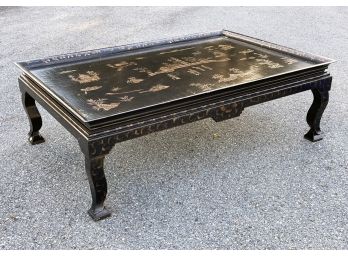 A Large Vintage Lacquerware Chinoiserie Coffee Table