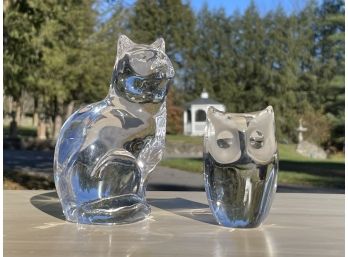 A Group Of Crystal Animal Figurines By Orrefors And Tiffany