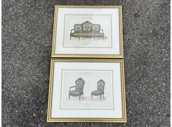 A Pair Of Vintage French Furniture Design Prints