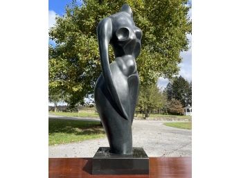 A Large Modern Abstract Cast Nude Statue