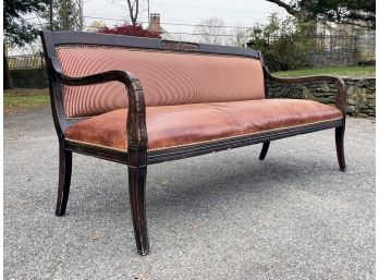 A Leather Upholstered Bench With Nailhead Trim By ABC Carpet & Home Antique Reproductions