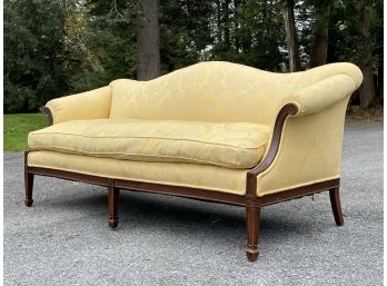 A Vintage Chippendale Sofa With Down Cushion