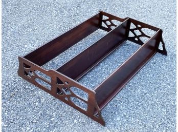 A Vintage Scrolled Wood Plate Rack Or Wall Shelf