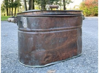 An Antique Copper Poultry Boiler