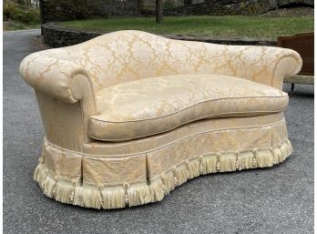 A Skirted Upholstered Kidney Form Sofa (2 Of 2)