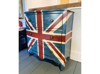 Union Jack Bow Front Three Drawer Dresser