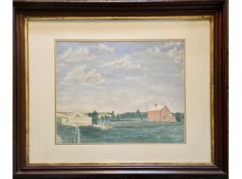 Vintage Farm Landscape Painting