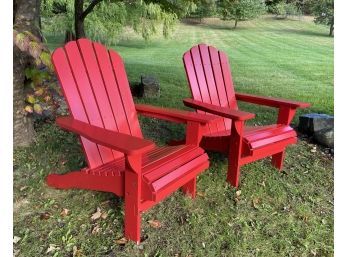 Pair Of Outdoor Adirondack Chairs