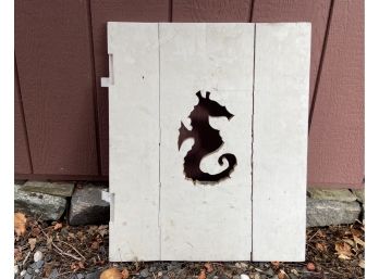 Rustic Seahorse Wooden Door Decor