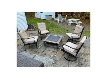 Fire Pit Seating Area - 2 Swivel Chairs & 2 Arm Chairs