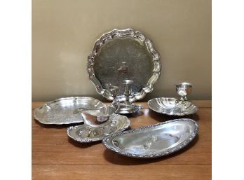 9 Piece Silver Plate Entertaining Assortment - Thanksgiving Gravy Boat...