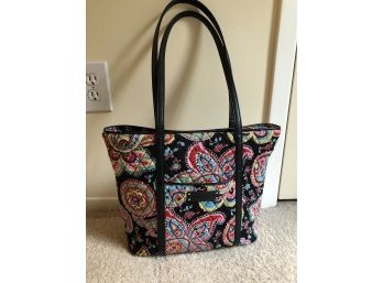 Vera Wang Bright Cotton Fabric Handled Bag