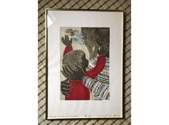 Mother And Child - Print - Framed Under Glass - By Irene And Azriel Awret