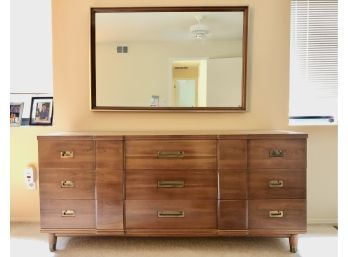 Widdicomb Wall Mirror - Walnut And Brass Frame - MCM