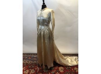 1940s Satin Wedding Dress A Maurer Original, NYC