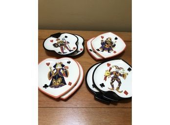 Bridge Players Alert! - Set Of 8 Fun Suit Plates