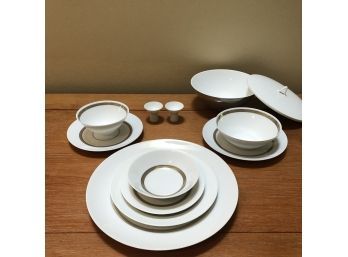 Rosenthal Bone China - Taupe Band - Service For 10 - MCM Chic