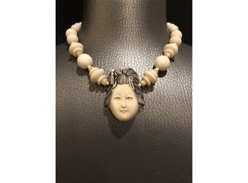 An Amazing Vintage Hand Carved Necklace From Japan