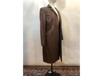 A Carlisle Leather Coat In Brown - Women's 6