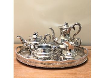 Mappin Brothers 19C Silver Plate Coffee Service And Tray