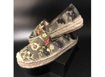 Camouflage Embroidered Espadrilles - Sz 8