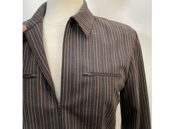 A Tawny Striped Carlisle Pant Suit - Jacket And Slacks - Womens Sz 6