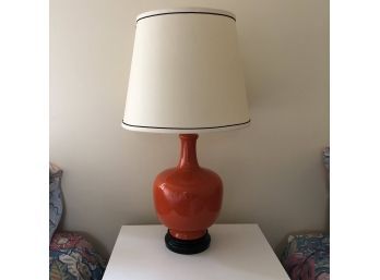 A 31' Ceramic Table Lamp In Cheerful Orange