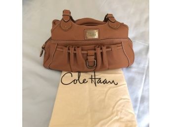 Cole Hahn Leather Hand Bag In Saddle Leather Brown