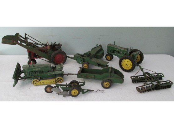 Vintage John Deere Tractors And Farm Equipment Lot