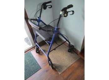 Drive Folding Walker With Brakes And Seat Feature
