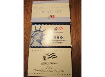 2007, 2008, 2009 US Mint Proof Coin Sets