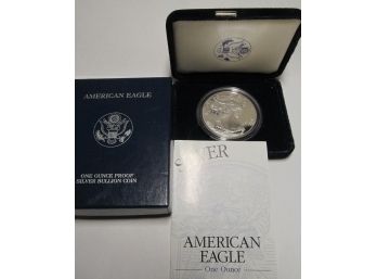 2002 One Ounce Silver Proof American Eagle With Box And COA