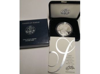 2007 One Ounce Silver Proof American Eagle With Box And COA
