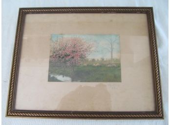 Original Wallace Nutting Watercolor Framed Under Glass